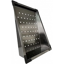 Chiuvetă bucătărie inox satin HD7550 multifuncțională (baterie cu 3 moduri de curgere, consolă din sticlă,  2 tăvițe de scurgere, tocător din lemn, spălător de pahare, dozator detergent de vase)