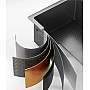Chiuvetă bucătărie inox satin HD7550 multifuncțională (baterie cu 3 moduri de curgere, consolă din sticlă,  2 tăvițe de scurgere, tocător din lemn, spălător de pahare, dozator detergent de vase)