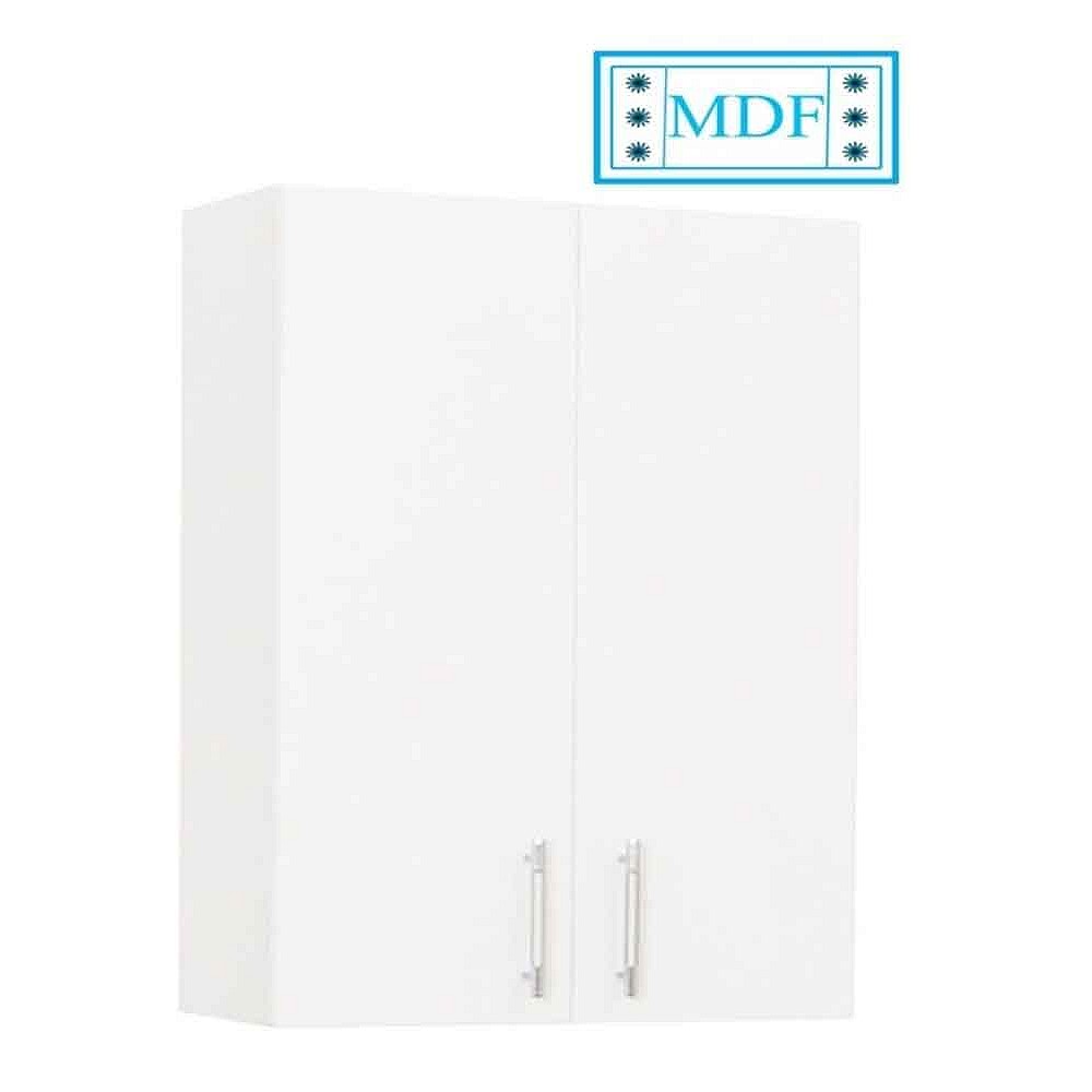 Dulap suspendat alb Verona pentru baie sau bucătărie, rezistent la umezeală, 60cm x 68cm x 21.5cm, mobilier baie