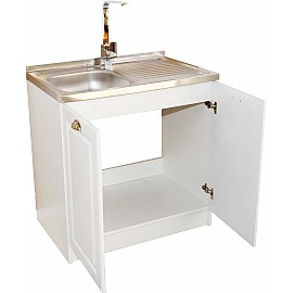 Mască pentru chiuvete bucătărie Square mdf alb 80cmx80cmx50cm