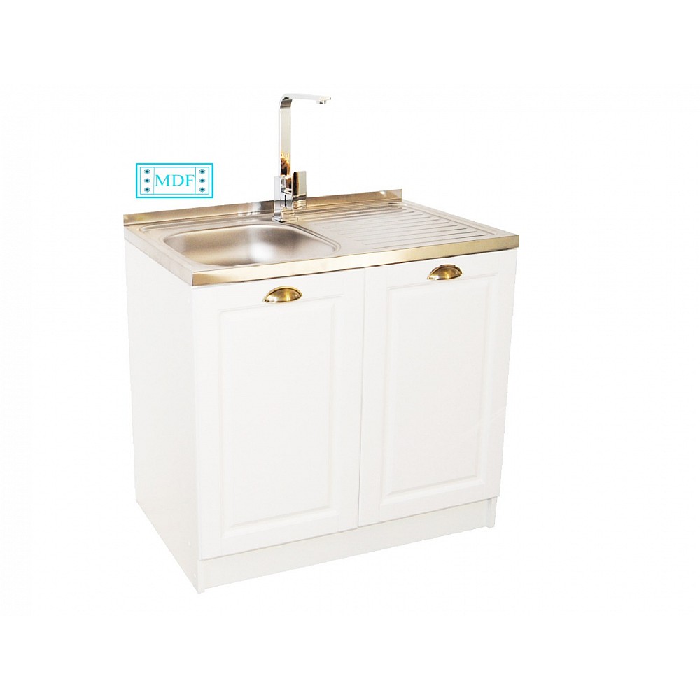Mască pentru chiuvete bucătărie Square mdf alb 80cmx80cmx50cm