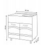 Mască pentru chiuvete bucătărie Square mdf alb 80cmx80cmx50cm