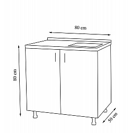 Mască pentru chiuvete bucătărie Tender pal alb 80cmx80cmx50cm