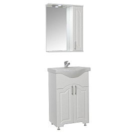 Mobilier baie bază și lavoar seria 151 - 55cm alb rustic