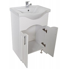 Mobilier baie bază și lavoar seria 151 - 55cm alb rustic