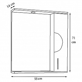Oglindă baie seria 078 - 55cm alb (mobilier 178)
