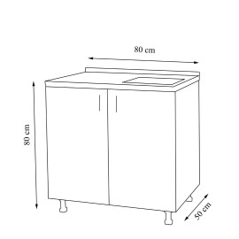 Mască pentru chiuvete  bucătărie Tender pal cireș 80cmx80cmx50cm