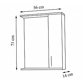 Oglindă baie seria 051 - 55cm alb rustic (mobilier 151)