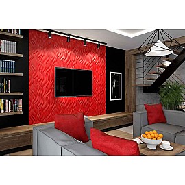 Panou decorativ 3D din polistiren pentru perete sau tavan, 60cm x 60cm, grosime 3cm, model FLAMES