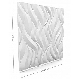 Panou decorativ 3D din polistiren pentru perete sau tavan, 60cm x 60cm, grosime 3cm, model FLAMES