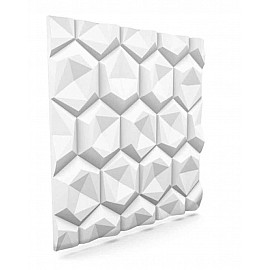 Panou decorativ 3D din polistiren pentru perete sau tavan, 60cm x 60cm, grosime 3cm, model HEXAGON
