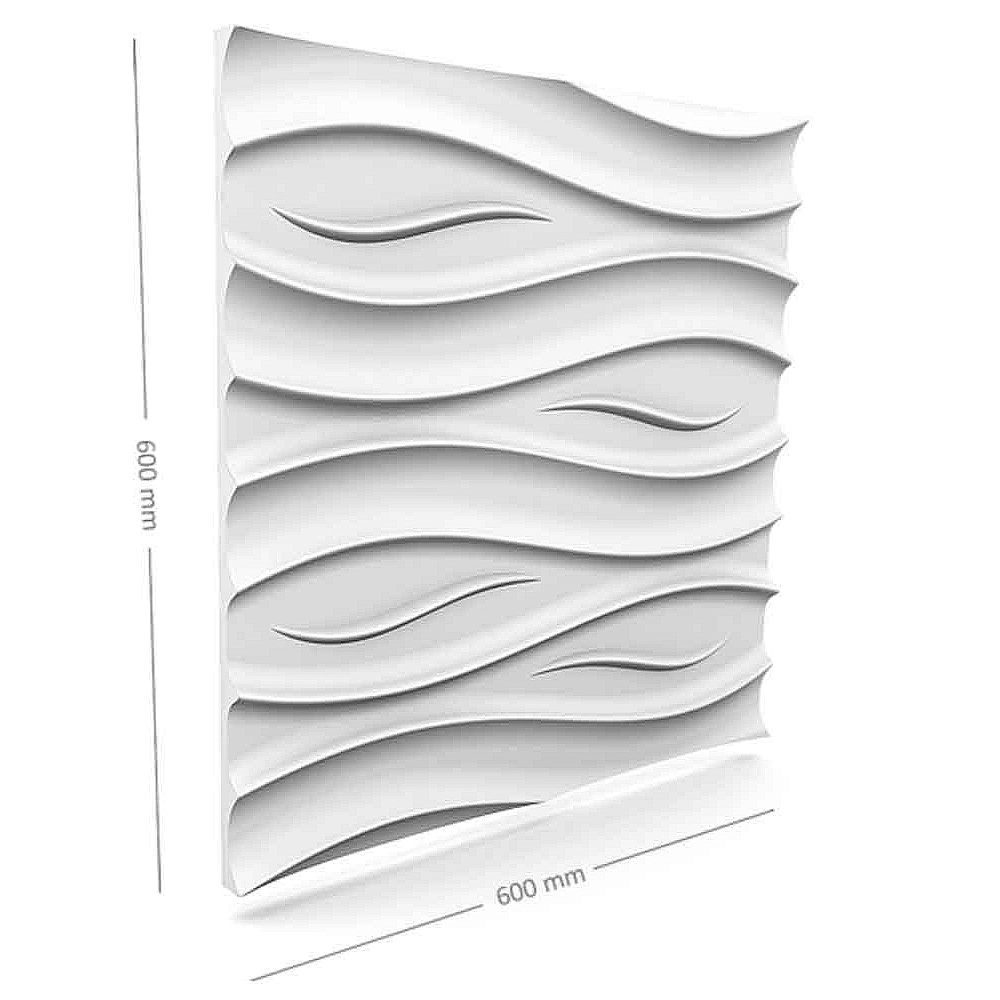Panou decorativ 3D din polistiren pentru perete sau tavan, 60cm x 60cm, grosime 3cm, model OCEAN