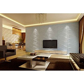 Panou decorativ 3D din polistiren pentru perete sau tavan, 60cm x 60cm, grosime 3cm, model OCEAN