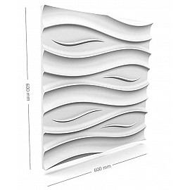 Panou decorativ 3D din polistiren pentru perete sau tavan, 60cm x 60cm, grosime 3cm, model OCEAN