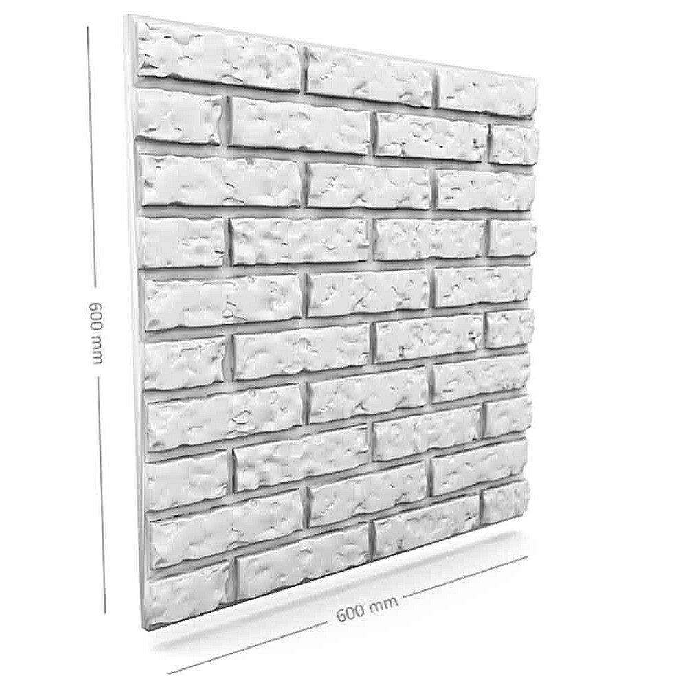 Panou decorativ 3D din polistiren pentru perete sau tavan, 60cm x 60cm, grosime 3cm, model OLD BRICK