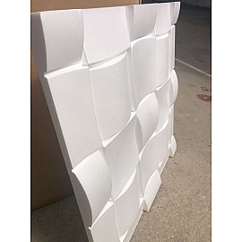 Panou decorativ 3D din polistiren pentru perete sau tavan, 60cm x 60cm, grosime 3cm, model RUBIK