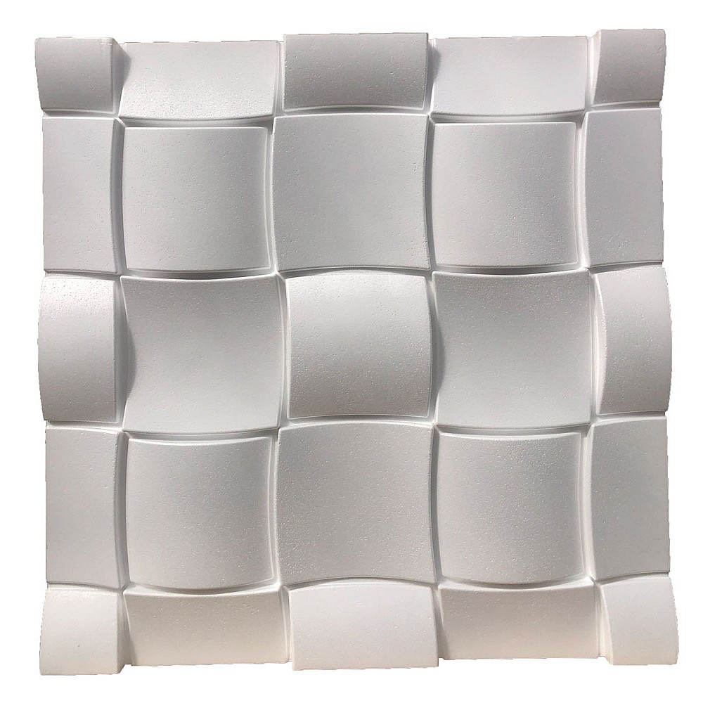 Panou decorativ 3D din polistiren pentru perete sau tavan, 60cm x 60cm, grosime 3cm, model RUBIK
