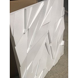 Panou decorativ 3D din polistiren pentru perete sau tavan, 60cm x 60cm, grosime 3cm, model SAFIR