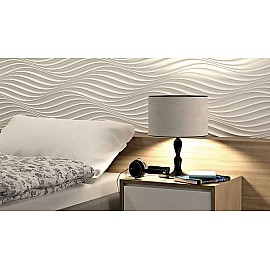 Panou decorativ 3D din polistiren pentru perete sau tavan, 60cm x 60cm, grosime 3cm, model WIND