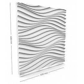 Panou decorativ 3D din polistiren pentru perete sau tavan, 60cm x 60cm, grosime 3cm, model WIND