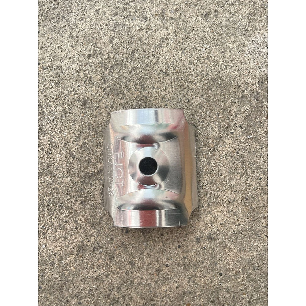 Clemă fixare 32mm cu garnitură cauciuc pentru policarbonat ondulat, călăreț prindere, din aluminiu