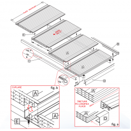 Policarbonat celular modular CLICK 16mm, cu 4 pereți, protecție UV, lățime placă 250mm (preț/bucată)