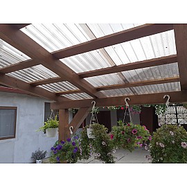 Placă din policarbonat compact/solid 1mm x 1060mm x 2000mm, cu profil trapez 76/18 multiliniar GALBEN