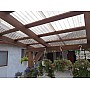 Placă din policarbonat compact/solid 1mm x 1060mm x 2000mm, cu profil trapez 76/18 multiliniar maro-coniac
