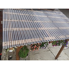 Placă din policarbonat compact/solid 1mm x 1060mm x 2000mm, cu profil trapez 76/18 multiliniar GALBEN