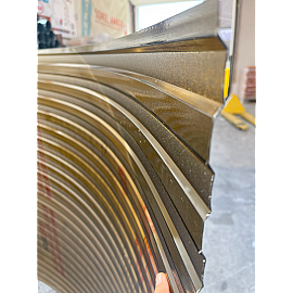 Policarbonat compact/solid cutat trapez, la rolă, grosime 1mm, protejat UV, lățime 1.26m (vânzare la metru liniar), bronz-fumuriu
