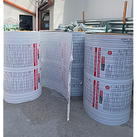Policarbonat compact/solid cutat trapez, la rolă, grosime 1mm, protejat UV, lățime 1.26m (vânzare la metru liniar), transparent-clar
