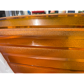 Policarbonat compact/solid cutat trapez, la rolă, grosime 1mm, protejat UV, lățime 1.26m (vânzare la metru liniar), coniac