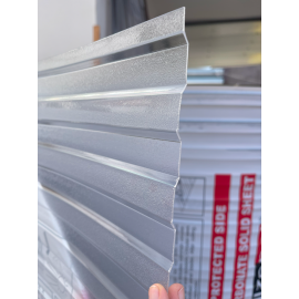 Policarbonat compact/solid cutat trapez, la rolă, grosime 1mm, protejat UV, lățime 1.26m (vânzare la metru liniar), transparent-clar