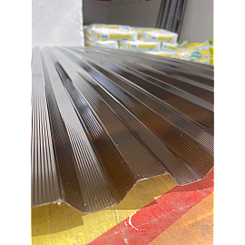 Placă din policarbonat compact/solid 2000mm x 1060mm x 1mm, cu profil trapez clar/transparent