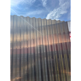 Placă din policarbonat compact/solid 2000mm x 1060mm x 1mm, cu profil trapez clar/transparent