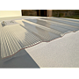 Policarbonat compact/solid cutat trapez 50/5, grosime 1mm, rolă 20 ml,  protejat UV, lățime 1.26m, transparent-clar (preț/rolă)