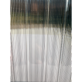Policarbonat compact/solid cutat trapez 50/5, grosime 1mm, rolă 10 ml,  protejat UV, lățime 1.26m, transparent-clar (preț/rolă)