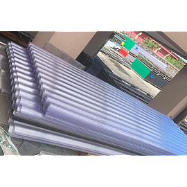 Placă din policarbonat solid/compact 2000mm x 970mm x 0.9mm, cu profil ondulat (nu este fibră de sticlă, nu este casantă)