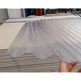Placă din policarbonat solid/compact 2000mm x 970mm x 0.9mm, cu profil ondulat (nu este fibră de sticlă, nu este casantă)