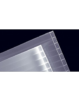 Placă policarbonat celular 8mm, 2 pereți, bronz-fumuriu 2.1mx6m (12.6mp/placă), protecție UV pe o parte