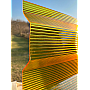 Placă din policarbonat compact/solid 1mm x 1060mm x 2000mm, cu profil trapez 76/18 multiliniar GALBEN