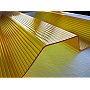 Placă din policarbonat compact/solid 1mm x 1060mm x 2000mm, cu profil trapez 76/18 multiliniar GALBEN
