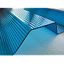 Placă din policarbonat compact/solid 1mm x 1060mm x 2000mm, cu profil trapez 76/18 multiliniar albastru închis