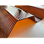 Placă din policarbonat compact/solid 1mm x 1060mm x 2000mm, cu profil trapez 76/18 multiliniar maro-coniac
