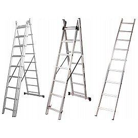 Evotools scară din aluminiu cu 3 tronsoane și 7 trepte, cod 647638