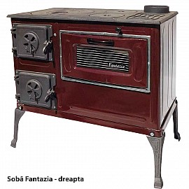 Sobă de metal pentru gătit Fantazia maro, putere 6kW