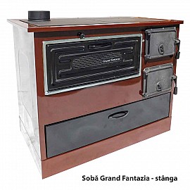 Sobă de metal pentru gătit Grand Fantazia maro, putere 7,5 kW