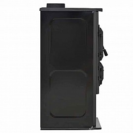 Sobă metalică Zora 8.9kW, clasă energetică A, coș central, ieșire burlan 130mm