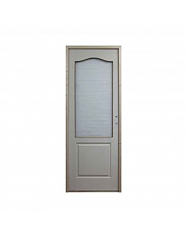Ușă interior HDF 2050mm x 660mm cu geam, pregătită pentru vopsit, deschidere dreapta sau stânga
