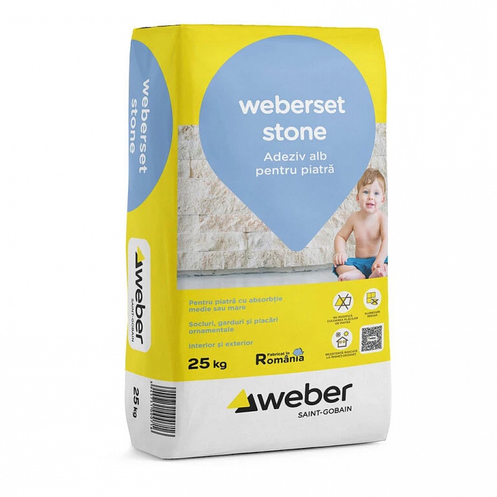 WEBER SET.STONE Adeziv alb pentru piatră 25kg